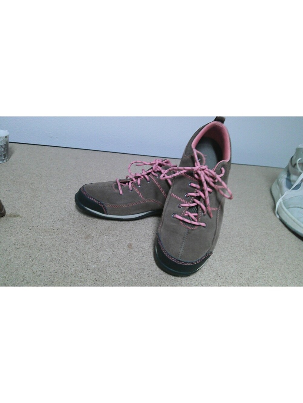 L.L.Bean Women's Suede Casual Sneakers with Pink Accents